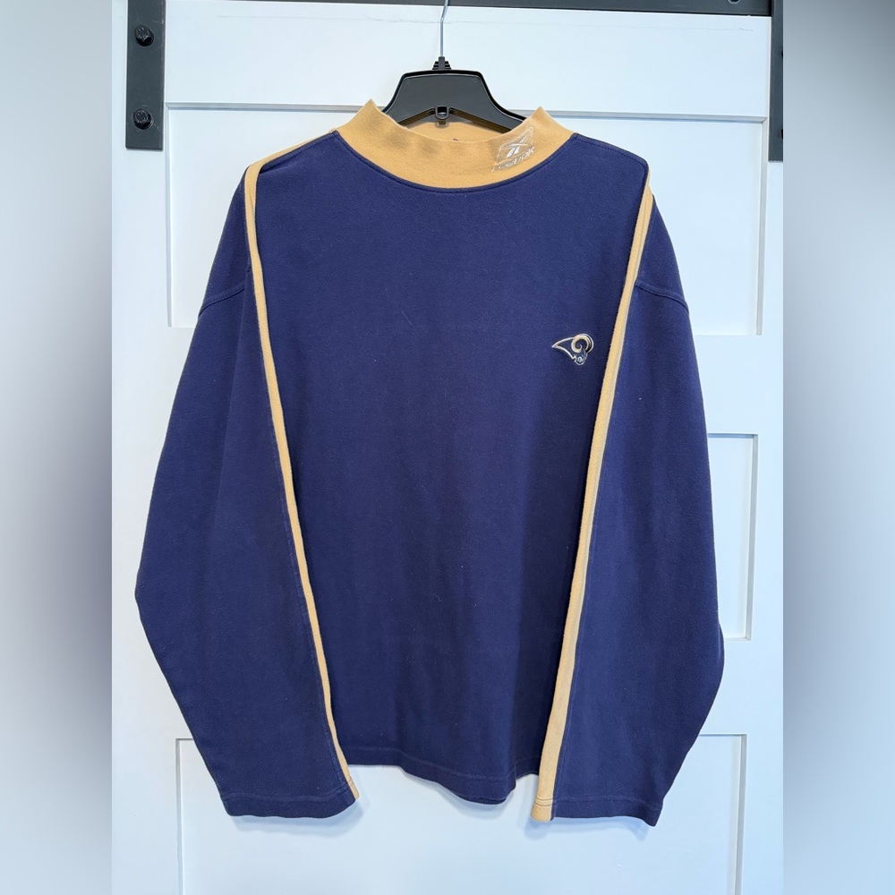 Vintage St. Louis Rams Reebok Mock Neck NFL Sweatshirt XL